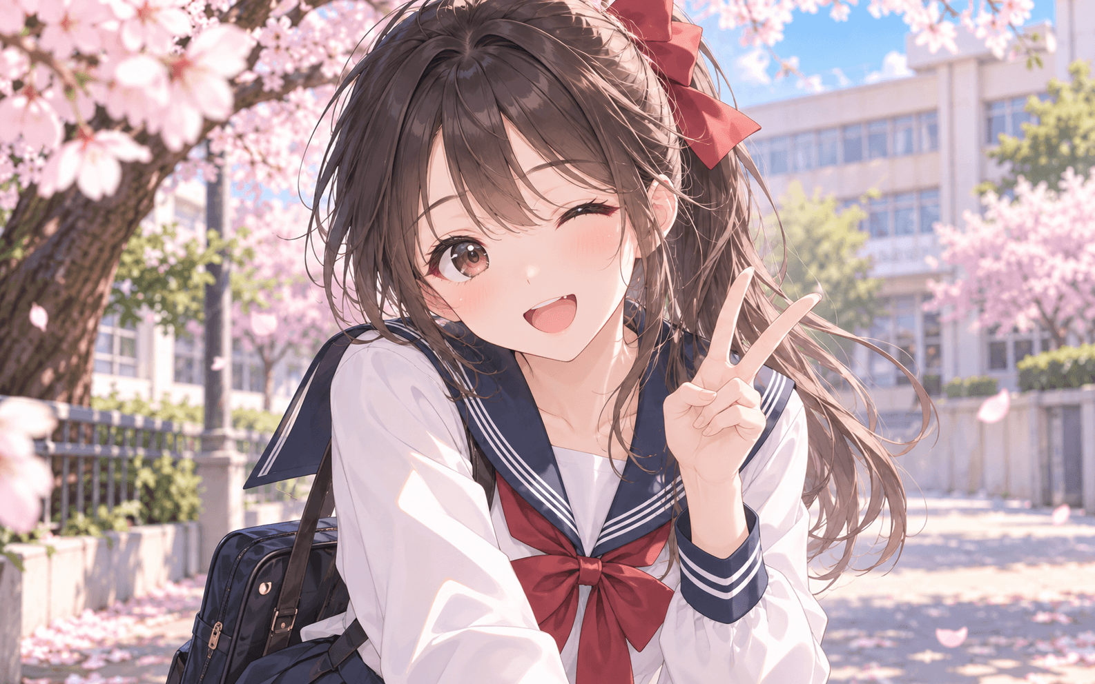 Anime nữ mặc đồng phục học sinh