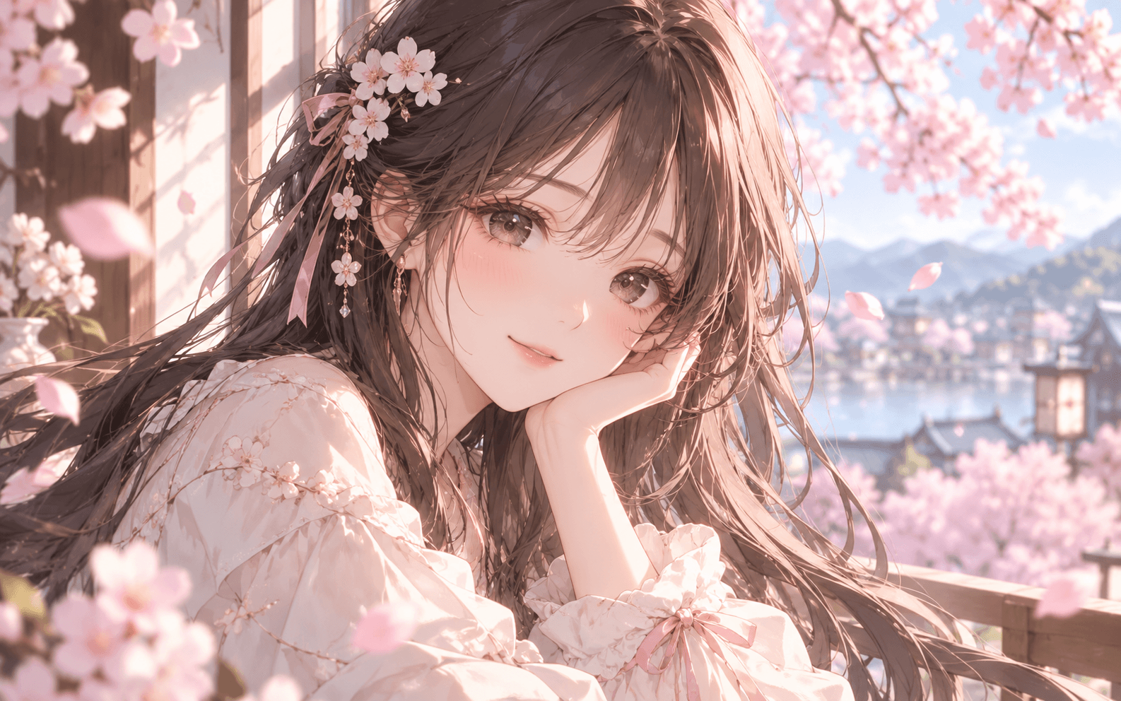 Avatar anime nữ tóc dài dịu dàng