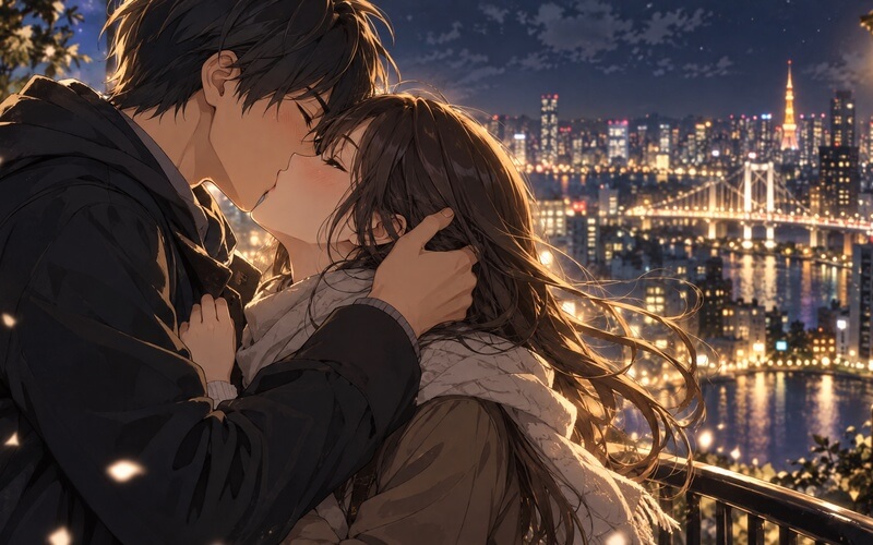 Ảnh anime cặp đôi hôn nhau đầy cảm xúc