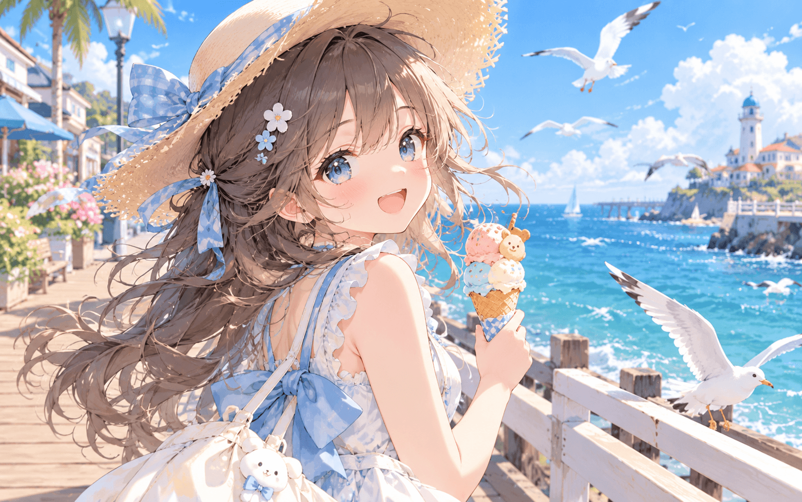 Ảnh anime cute tóc hồng ngọt ngào