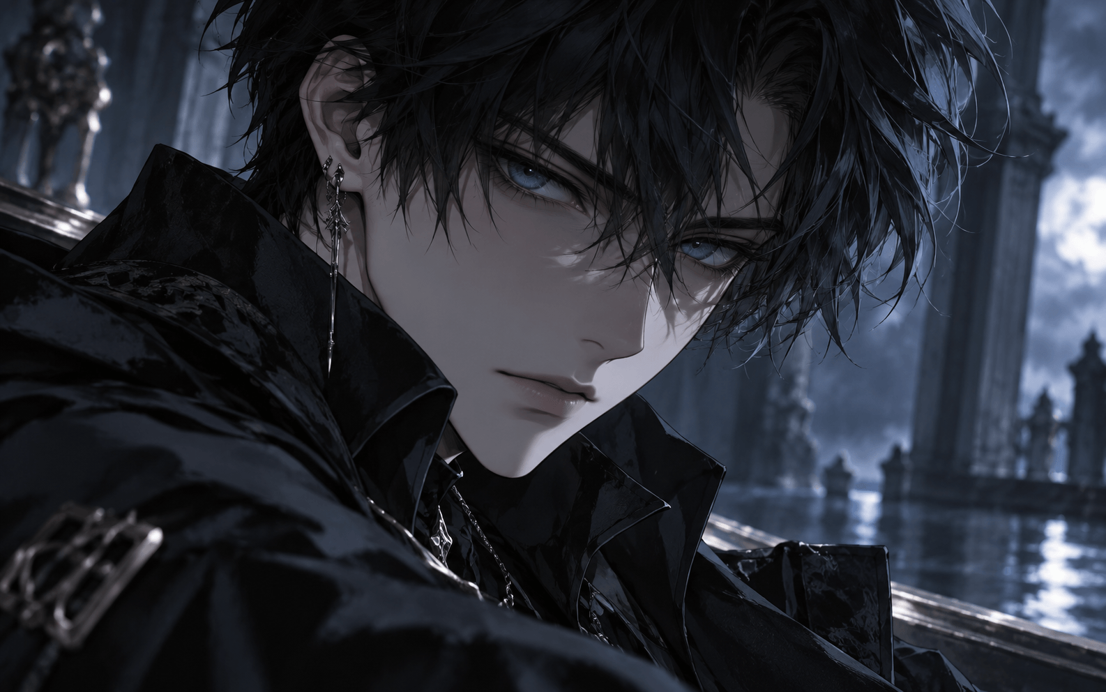 Ảnh anime nam ngầu với ánh mắt lạnh lùng