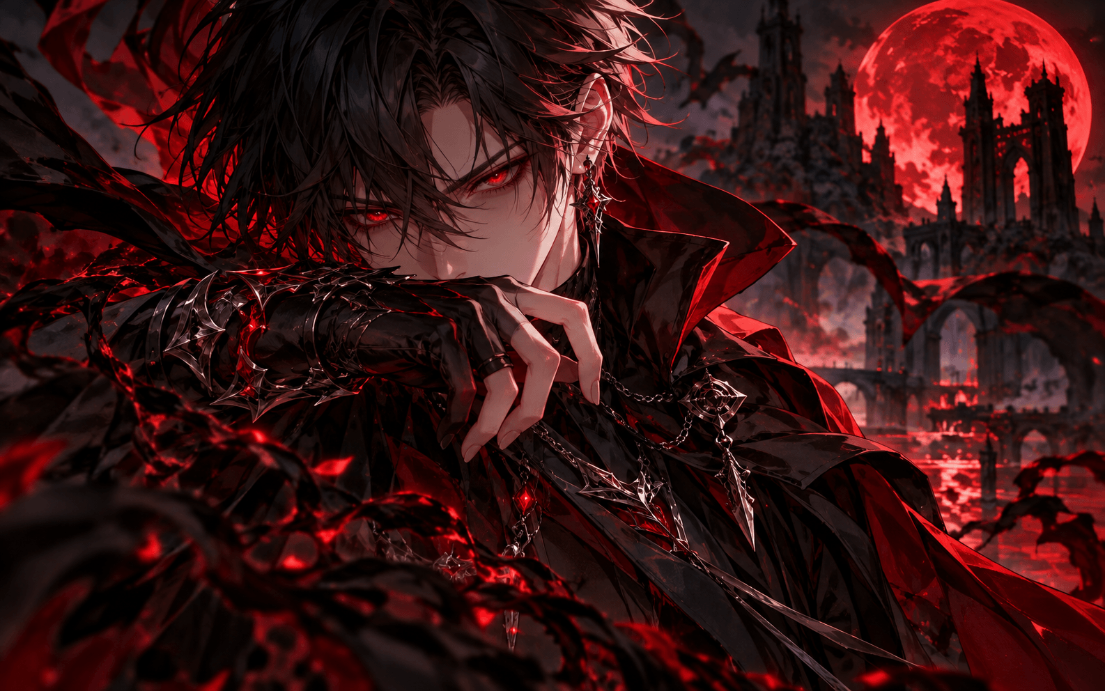 Ảnh anime ngầu với đôi mắt đỏ