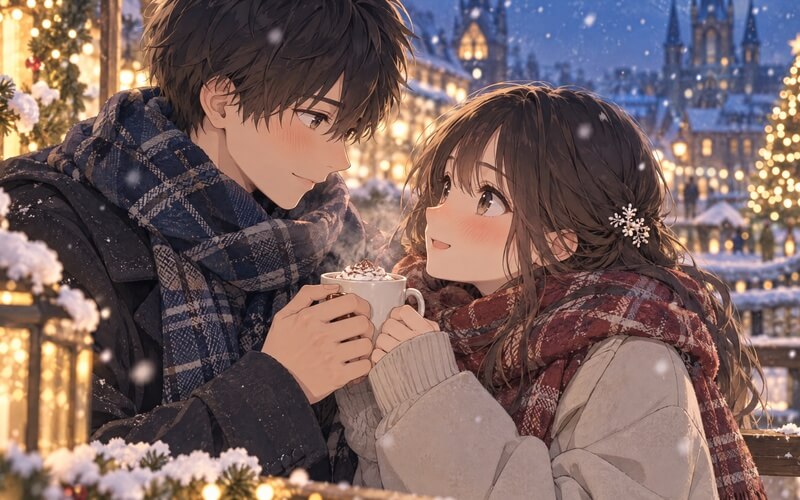 Ảnh anime tình yêu mùa đông ngọt ngào