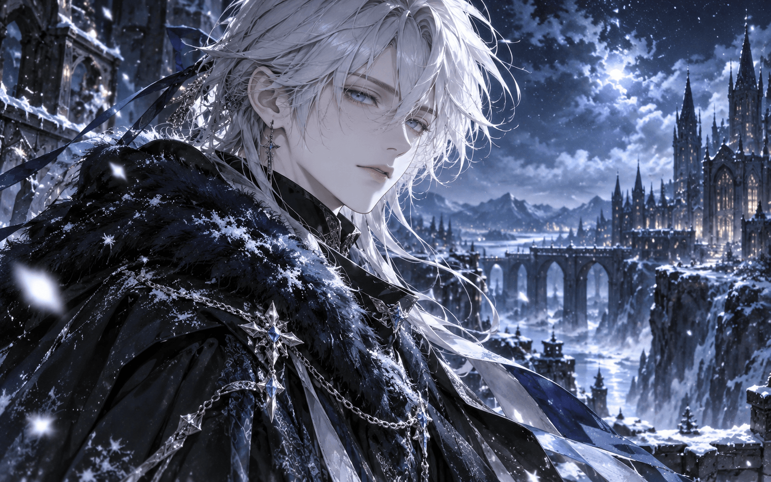 Ảnh anime tóc trắng lạnh lùng, bí ẩn
